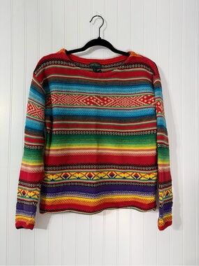 Lauren Ralph Lauren Vintage Tribal Aztec Pattern Pullover Sweater